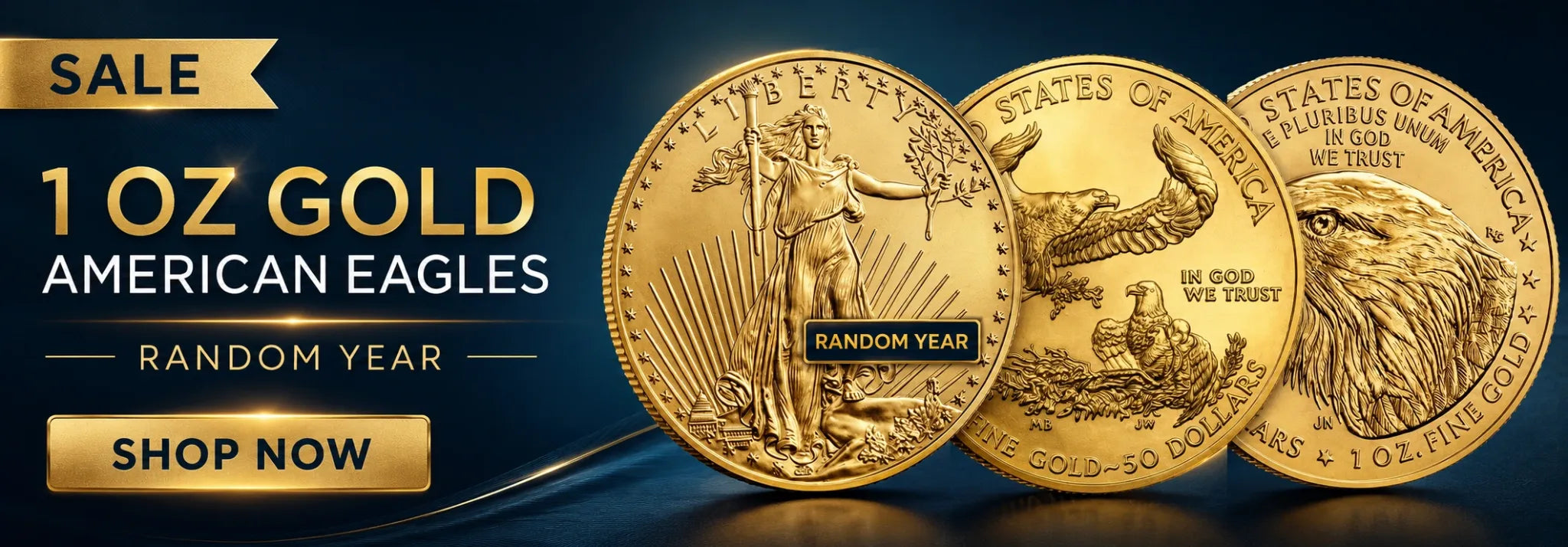 1 oz Gold American Eagles sale hero banner